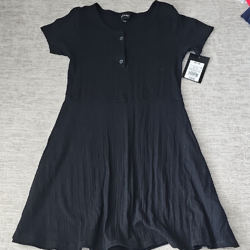 art class Black Short-Sleeve Knit A-Line Dress - Picture 1 of 3